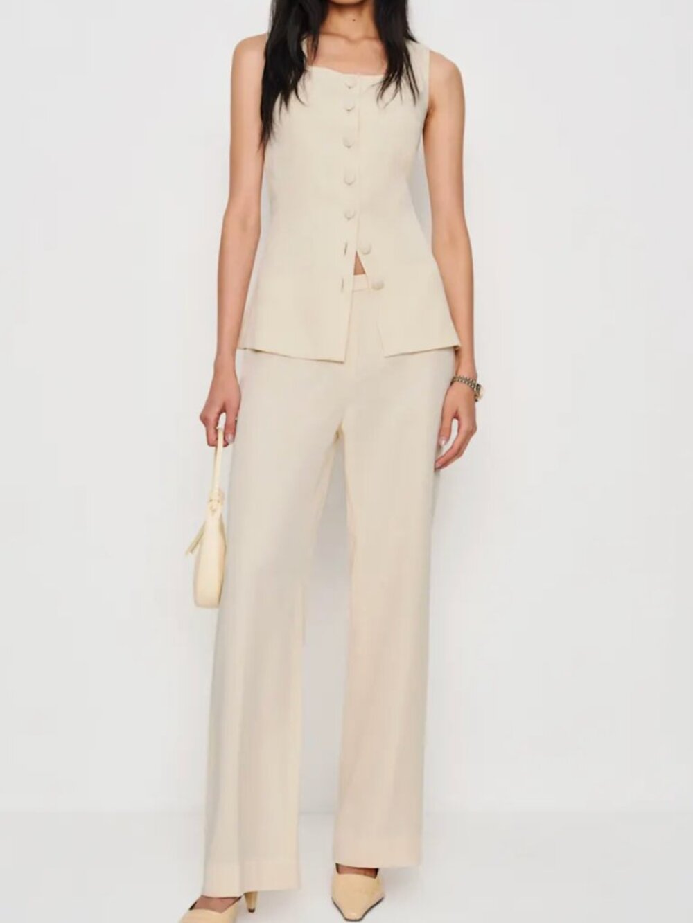 NWT REFORMATION Maren Two Piece, Sugar, Size 4